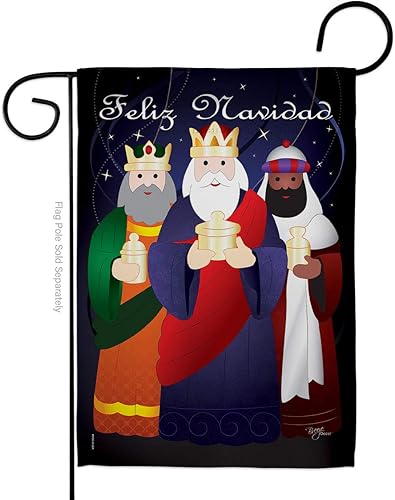 Miniatura 1 de Bandera de jardín de Feliz Navidad, decoración de pared para tres reyes, tapiz religioso para la temporada de la santa familia, letrero de puerta