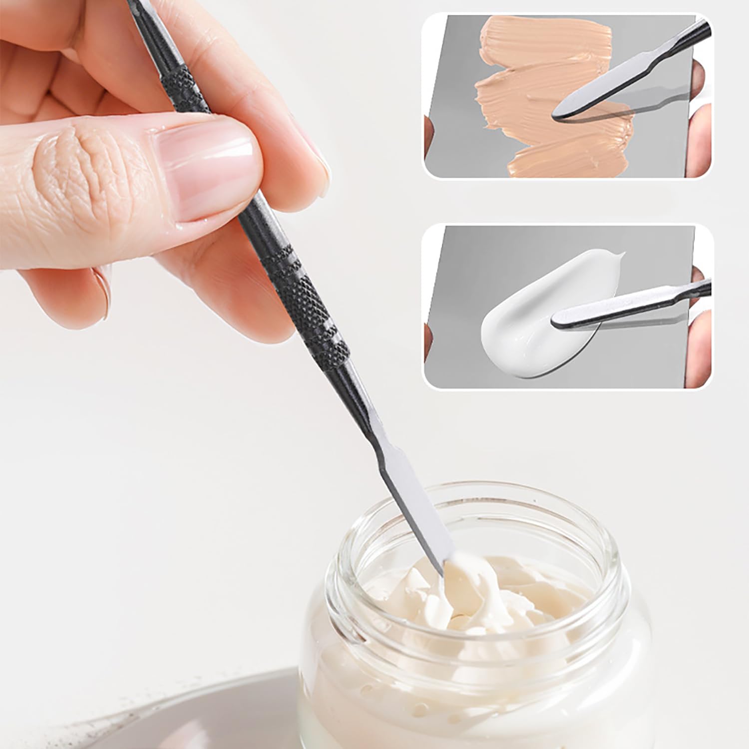 Tavolozza Per Miscelazione Cosmetica - 2 Piece set, Palette per Miscelazione del Trucco, con Esso è Possibile Mescolare Il Vostro Intero Make up Senza Sforzo per un Look Bello ed Elegante