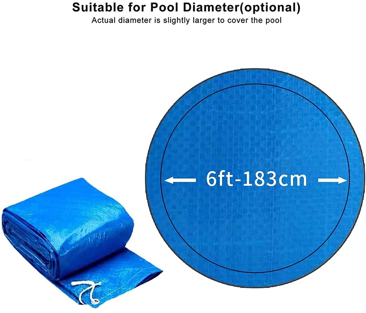 Pool Cover, Rahmen Wasserdicht Poolabdeckung Easy Set Staubdicht Pool Protector Poolabdeckplane für Familien-Pool Planschbecken und Outdoor-Villa Garten (183cm(6ft))