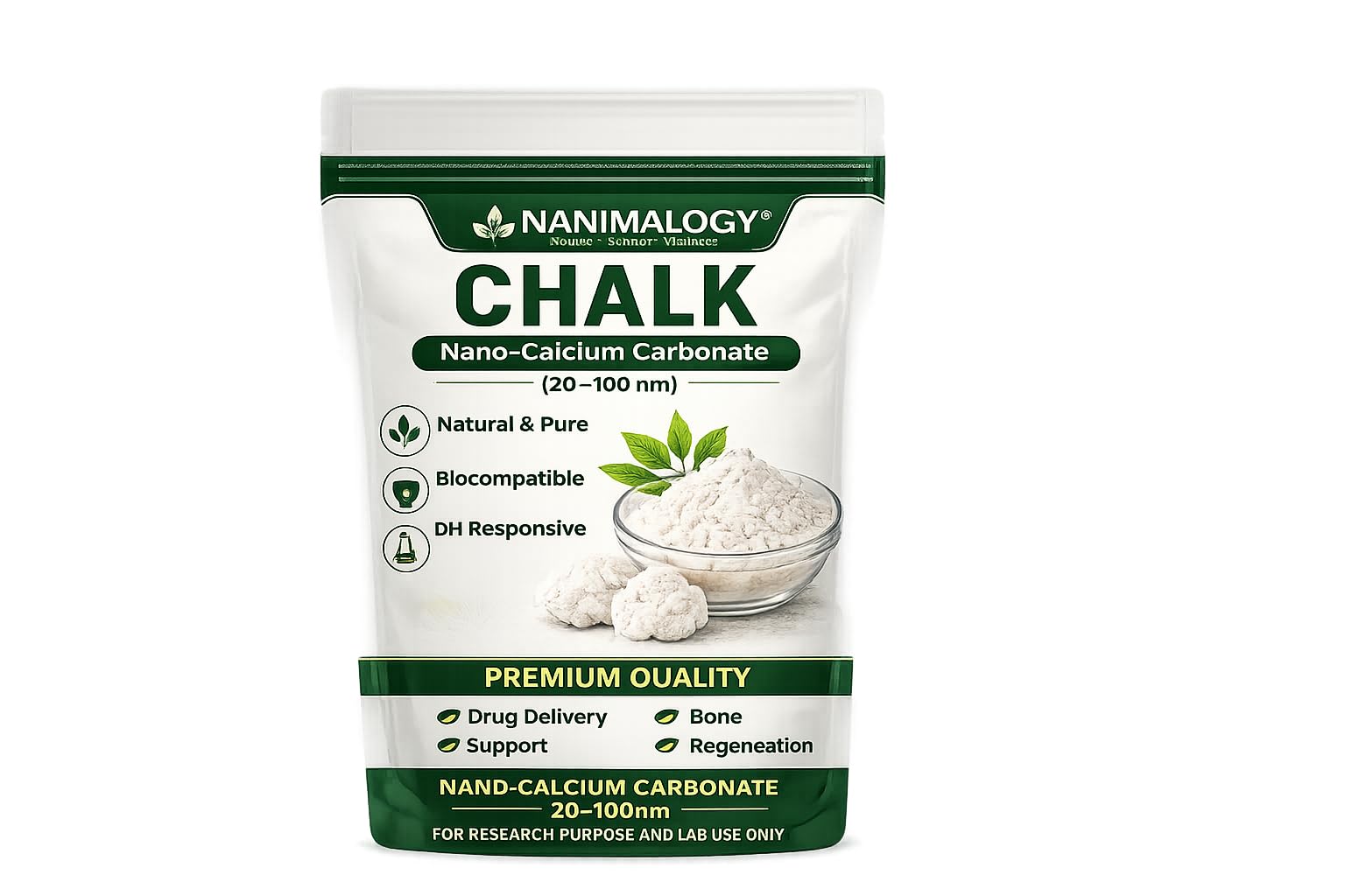 Nanimalogy Chalk Nano Calcium Carbonate (20–100 nm) | High-Purity Natural Calcite Derived Nano Carrier Material | Research & Laboratory Use Only-image-42