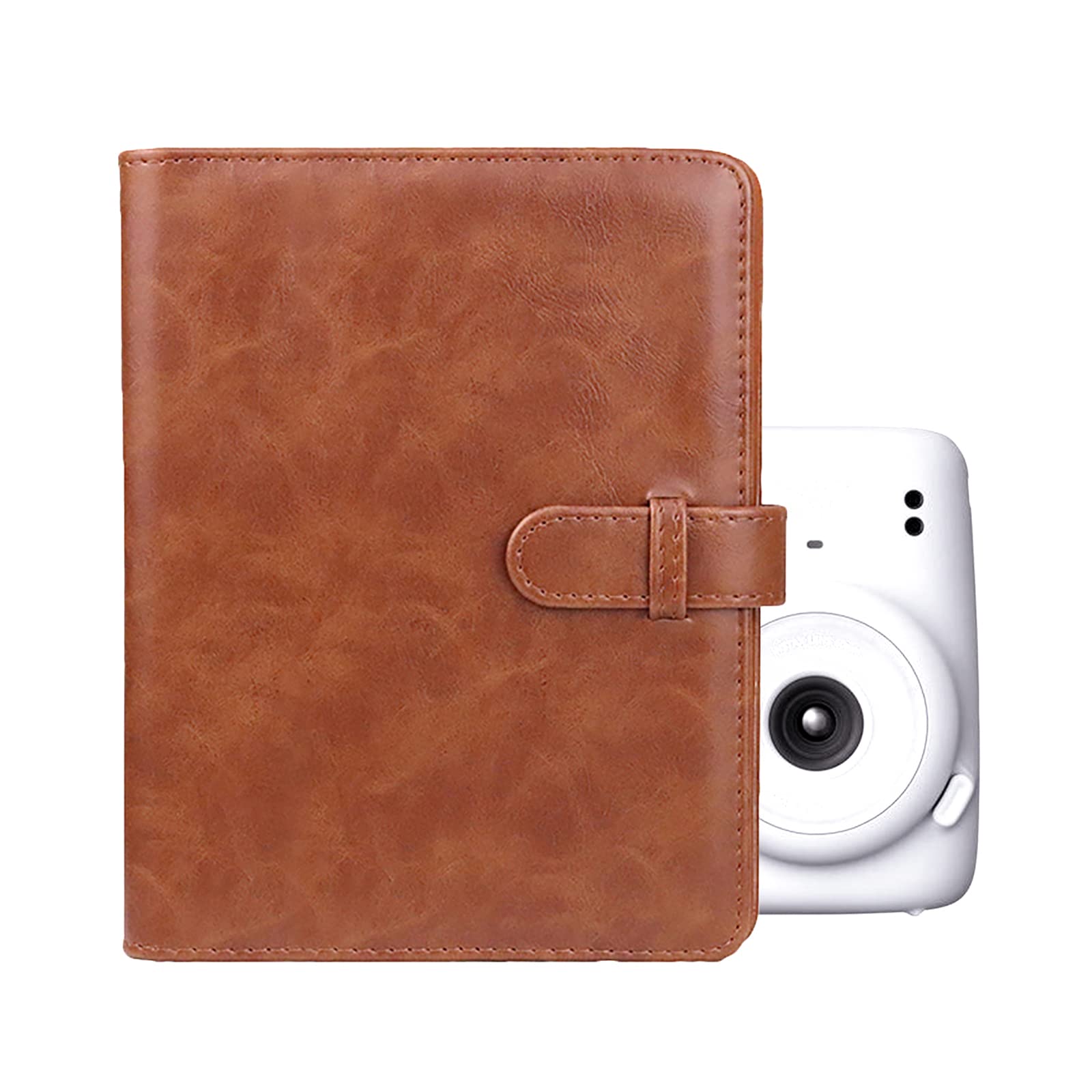 HIYQIN 128 Pockets Photo Album Compatible with Fujifilm Instax Mini 12/11/9/7s/25/70/90/EVO/Link Printer/Polaroid Snap PIC, Classic Mini Photo Album for 2x3 Film - Brown-image-39