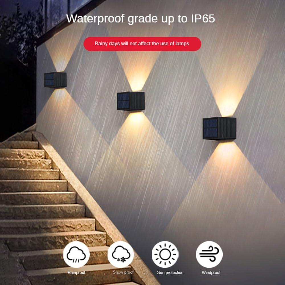 Applique da Esterno a LED Impermeabile, Illuminazione Ambientale Solare, luci per Portico, Lampada da Giardino 13x8,5x7 cm