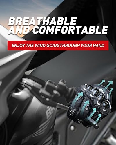 Miniatura 2 de Guantes de motocicleta, guantes de motocicleta para pantalla táctil con nudillos duros, guantes tácticos, guantes de equitación antideslizantes para