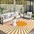 Wonnitar Outdoor Rug 8x10 Patio Waterproof Rugs,Large Reversible Plastic Straw Rug Portable Outside Camping Rug for RV Camper,Lightweight Indoor Outdoor Rug for Deck Backyard Garden (Orange, 8'x10')
