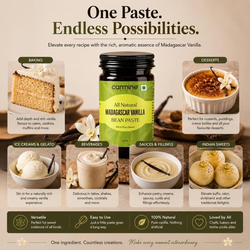 Image of Carmine County All Natural Pastes 50 g (Madagascar Vanilla Bean Paste)