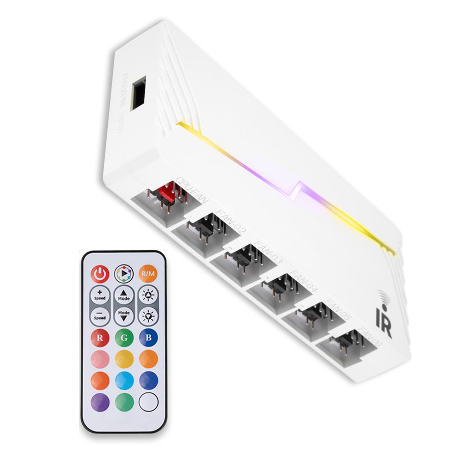 Channel 12 Port ARGB und PWMs Fan Hubs Controller mit Fernbedienungen für effizientes Kühlmanagement in Gaming ARGB und PWMS Cooling Fan Splitter