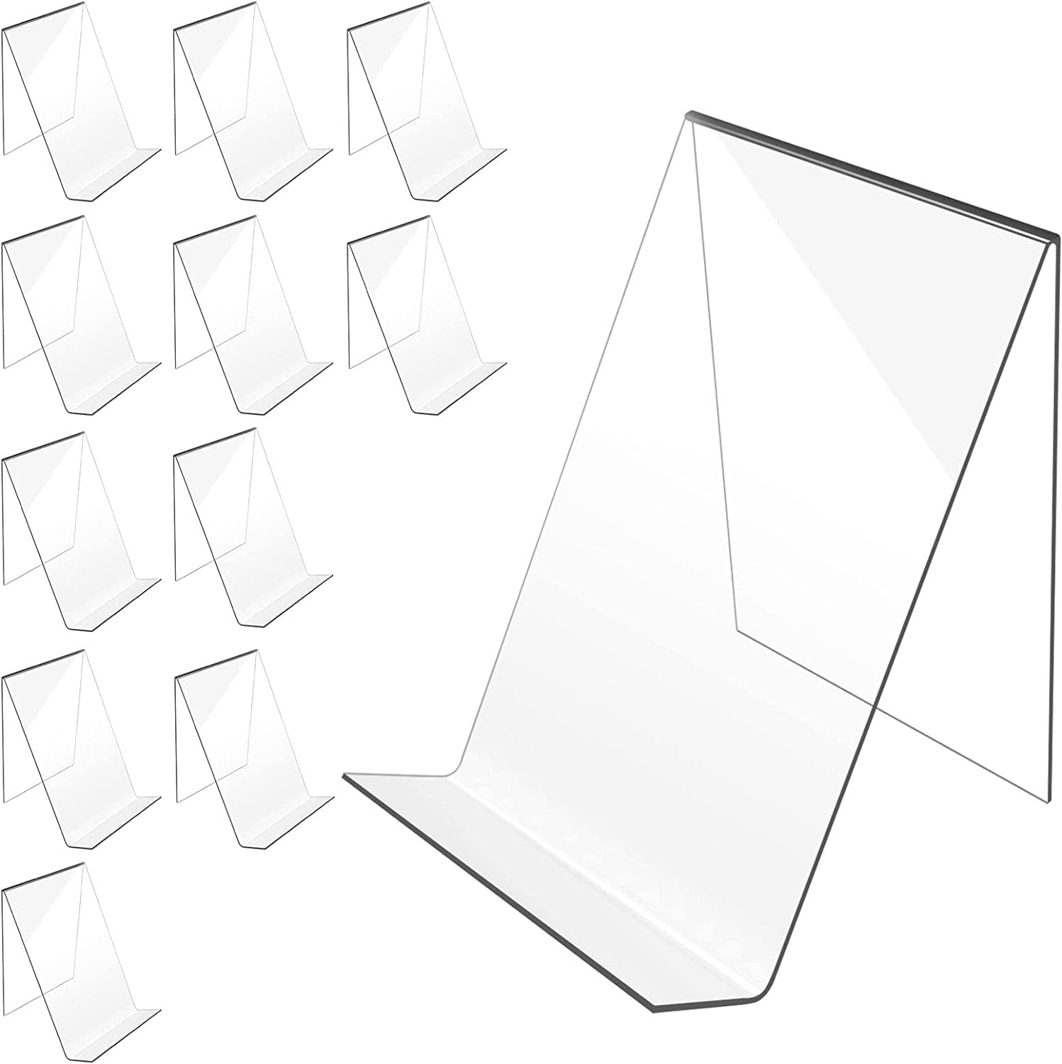 SANYOUNG 12 Pack Acrylic Book Stand, Clear Book Display