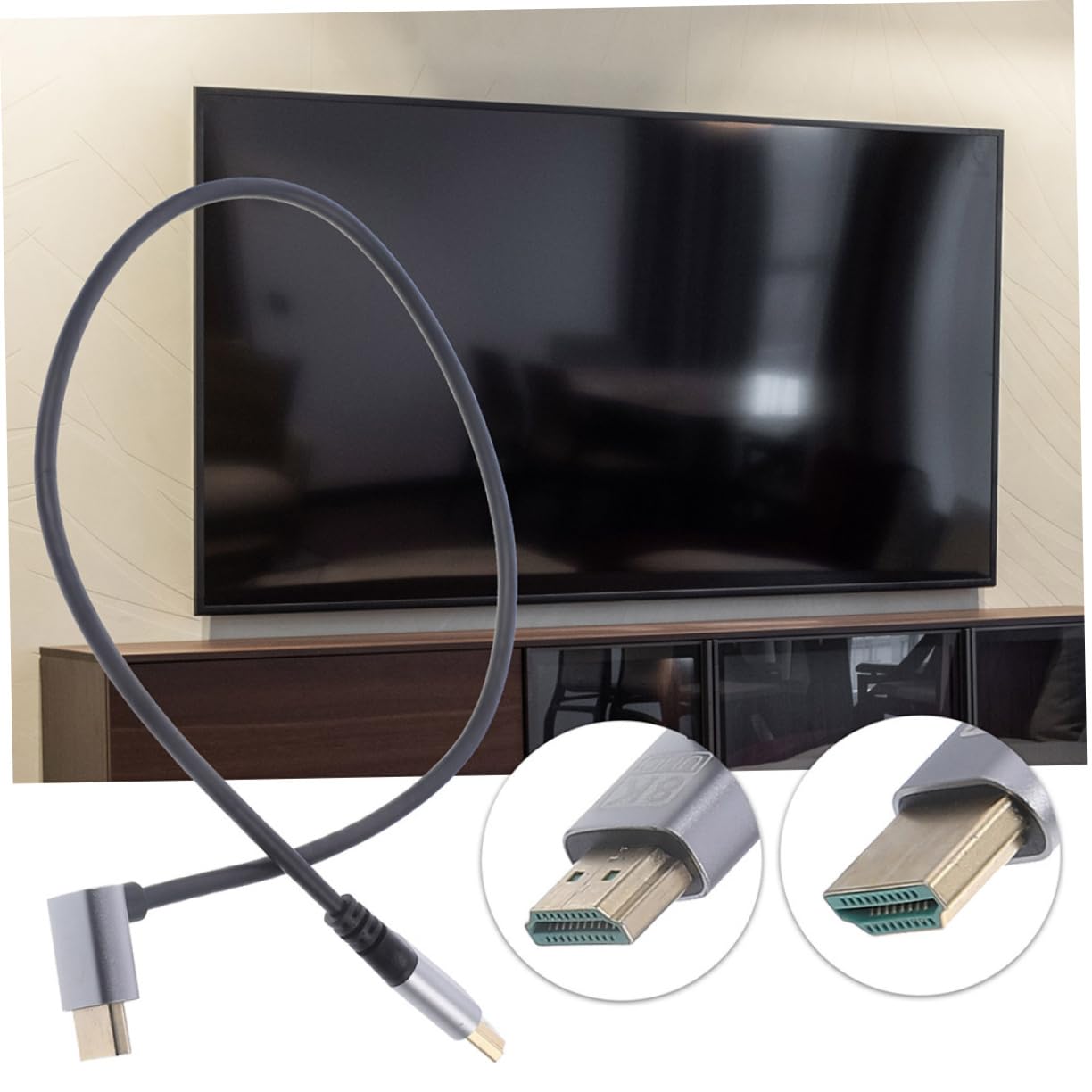 ULDIGI Tv Cable for Tv High .1 Adapter Male to Male Video Cord Angled Connector Cable Monitor