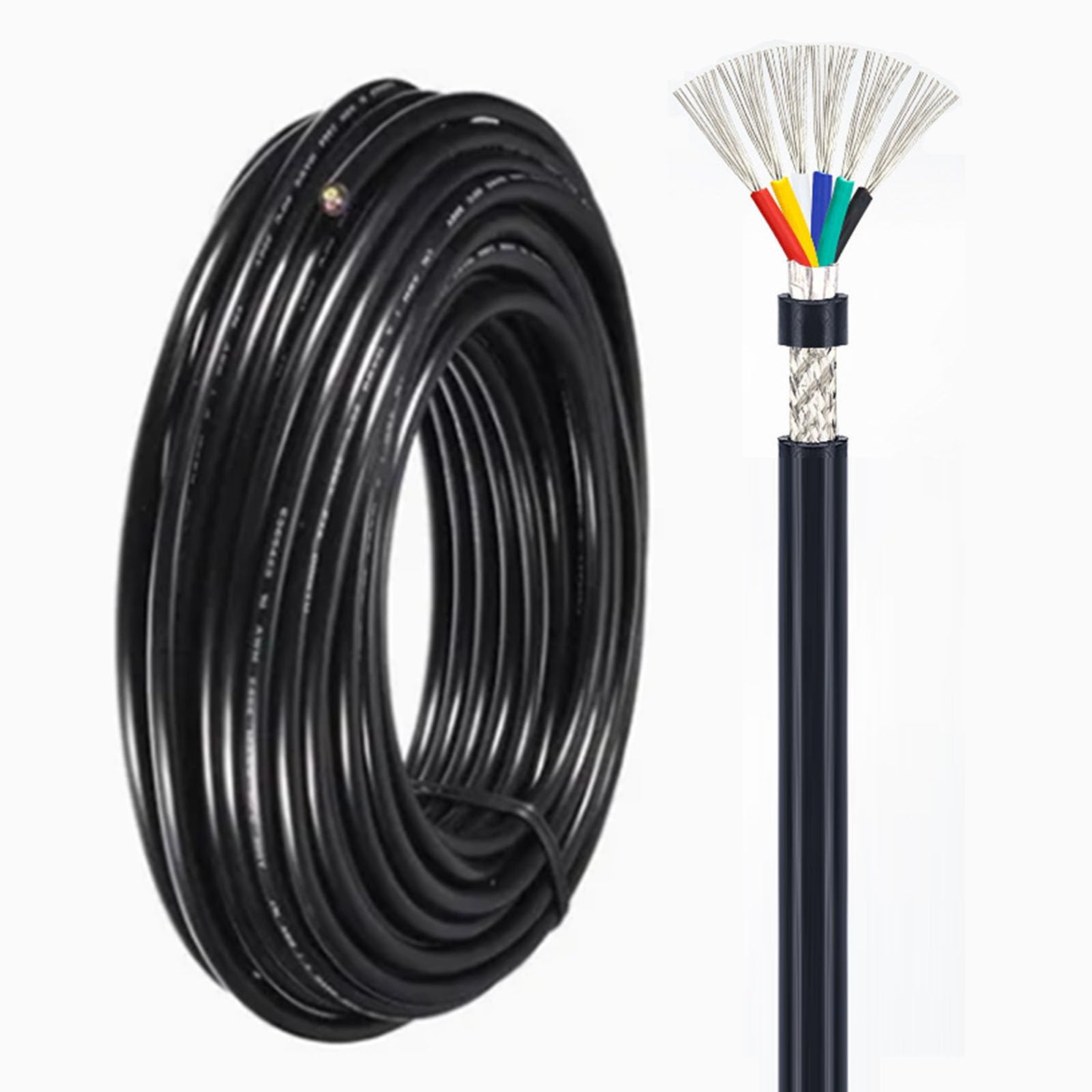 Cable blindado de alta resistencia UL2464 de 22 AWG con 6 conductores de cobre estañado 1
