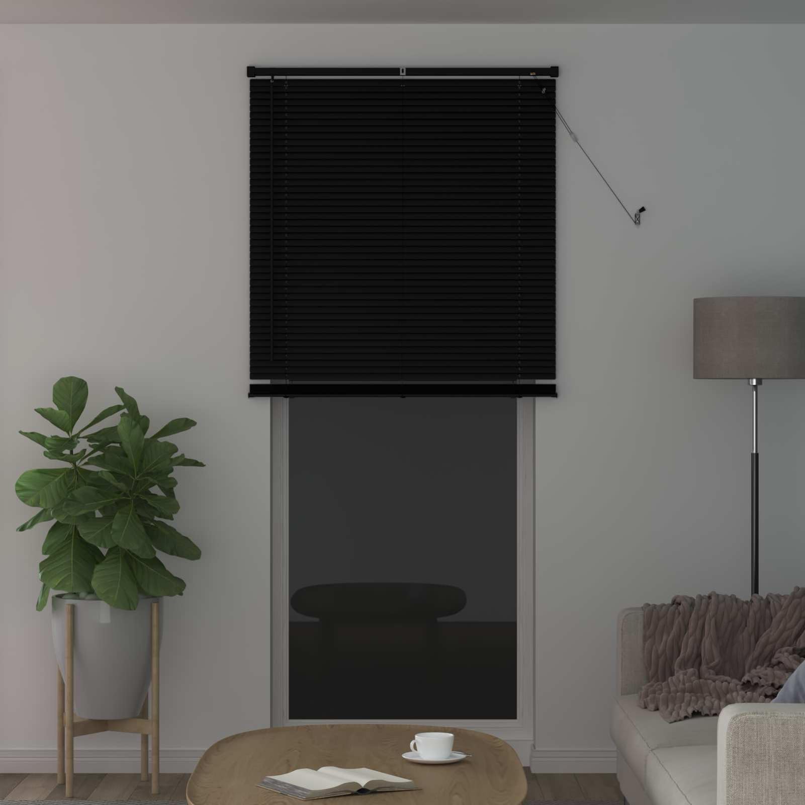 Gecheer Tapparella Veneziana, Regolabile Luci PVC Nero 213 x 70 cm, Design Moderno per Ufficio, Casa, Finestre Interne, Controllo Privacy, Facile Pulizia, Montaggio Sicuro