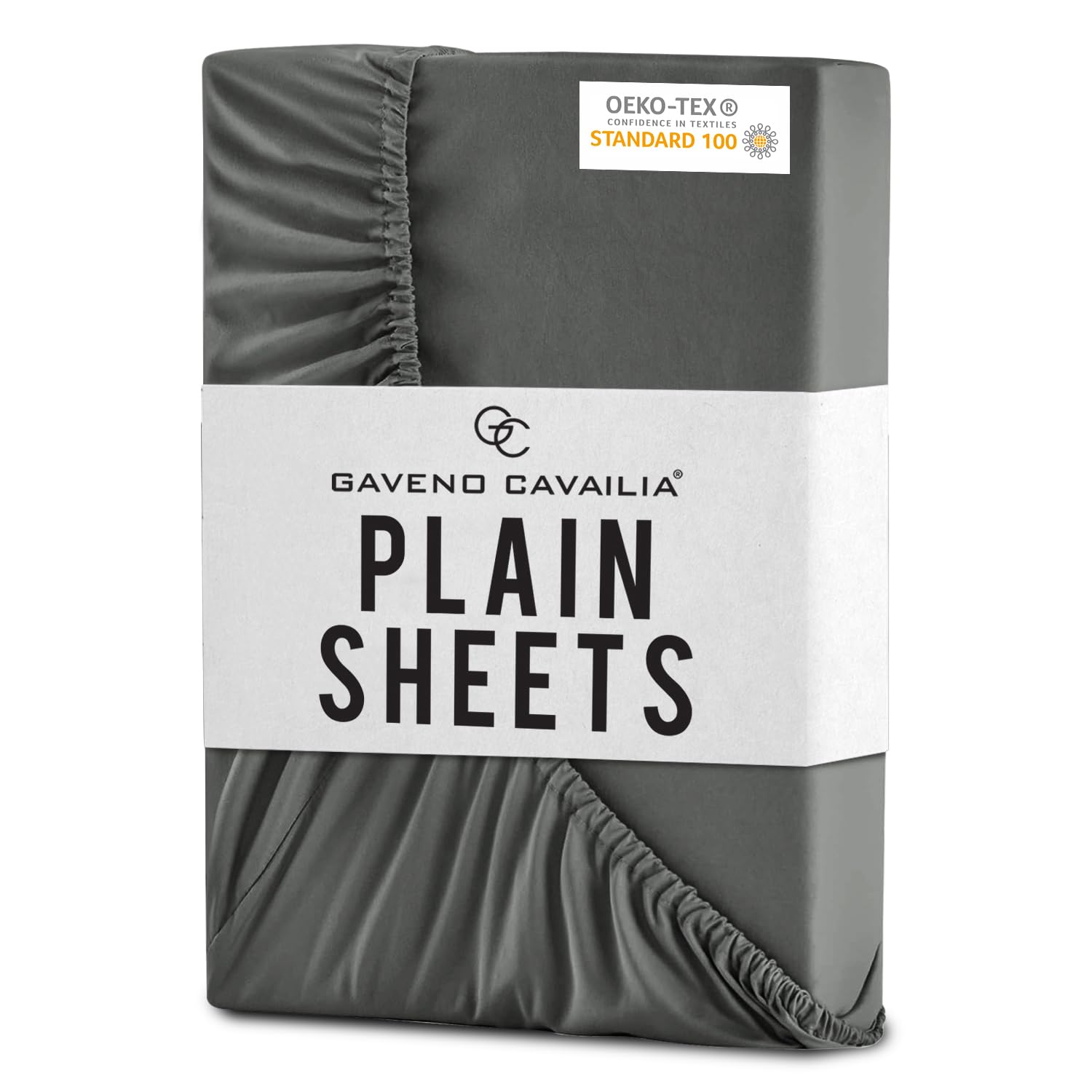 Gc Gaveno Cavailia Charcoal Microfibre Fitted Sheet With Deep Pocket, King