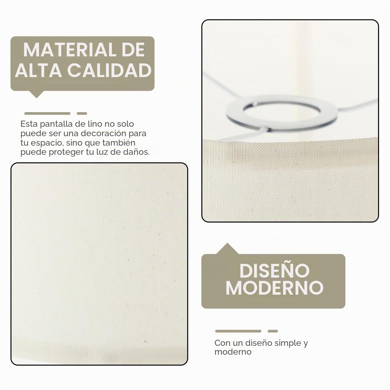 HOMSFOU Pantallas De Lino Para Lámparas Lámparas De Mesa De Pie Rústicas De Techo De Mesita De Noche Pantallas De De Campana De