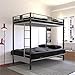 DHP Screen Metal Bunk Bed with Ladder, Silver/Black