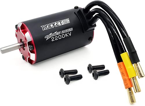 Surpass RC Motor supersónico sin escobillas 3665 2200kv, 4 polos y sensor de temperatura integrado motor y puerto de sensor para 110 vehículo RC