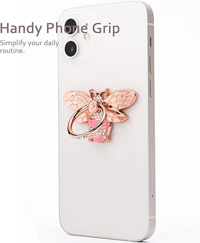 Miniatura 2 de Soporte de anillo para teléfono celular, soporte de dedo Allengel compatible con iPhone y otros teléfonos Android (rosa dorado rosado)