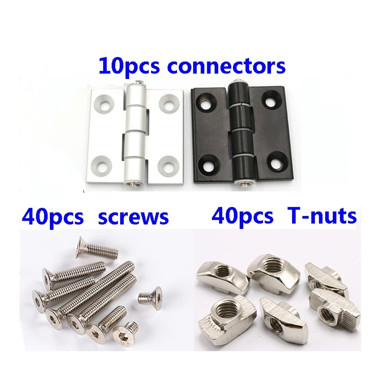 10 Piezas 2020 3030 3040 4040 Aluminio Perfil Bisagra Metal Bisagra Conector kindly(3040-3-Black)