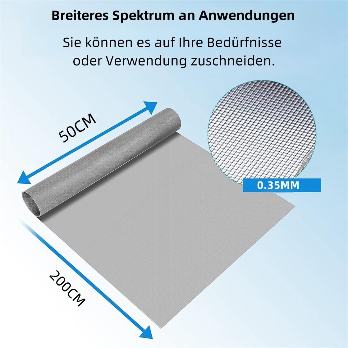 Edelstahlgewebe Feines Edelstahlgewebe Metalldrahtgewebe Metallfliegengitter 304 Edelstahlgewebe Filtergewebe Metallfliegengitter Nagetier- und Insektenschutzgitter Schlange 50 x 200 cm
