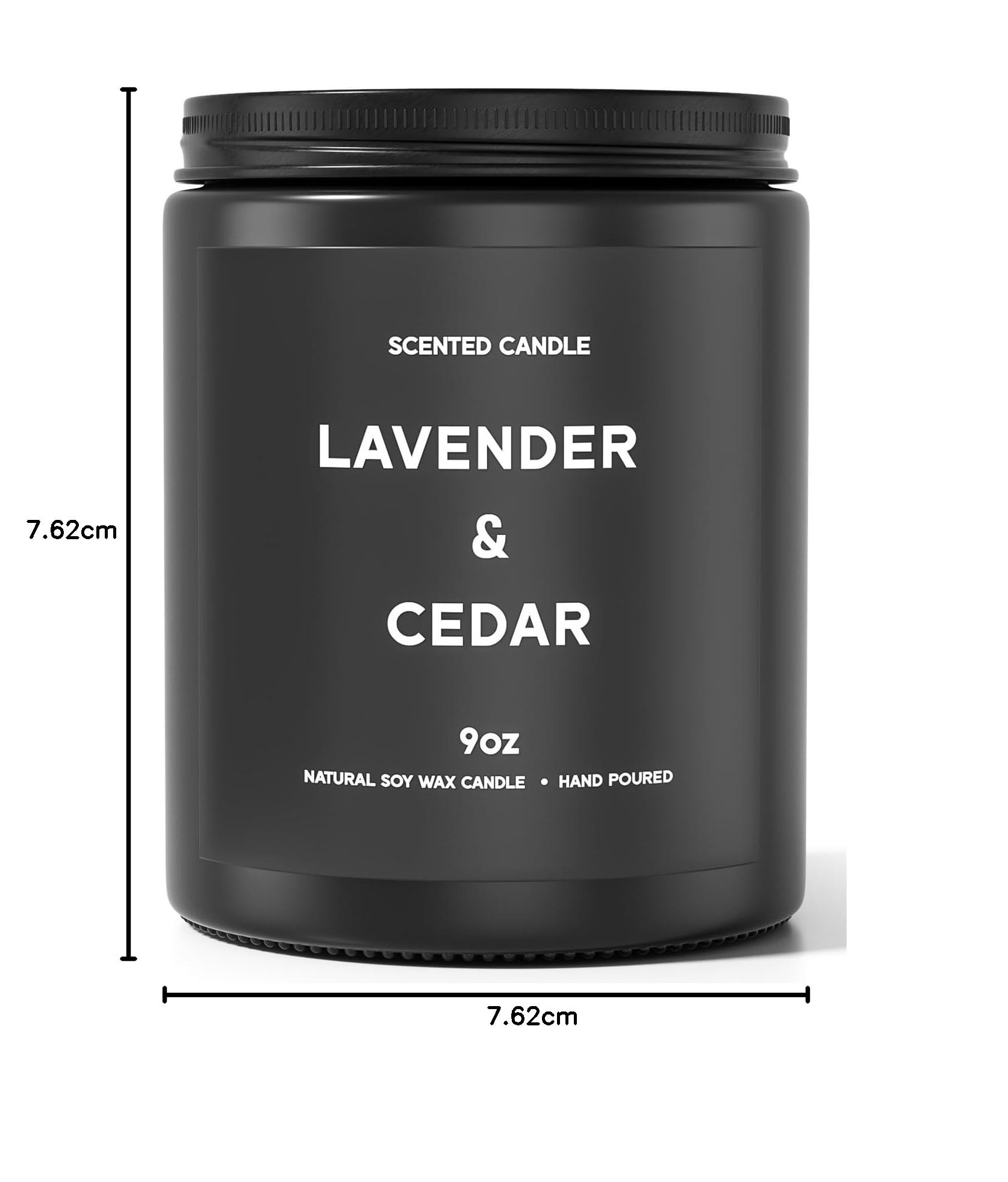 VEGISHINE Świeca lawendowa i cedrowa, 255 ml świeca zapachowa dla mężczyzn, świece zapachowe do domu, świeca sojowa prezenty dla mężczyzn, spersonalizowana minimalistyczna męska świeca zapachowa