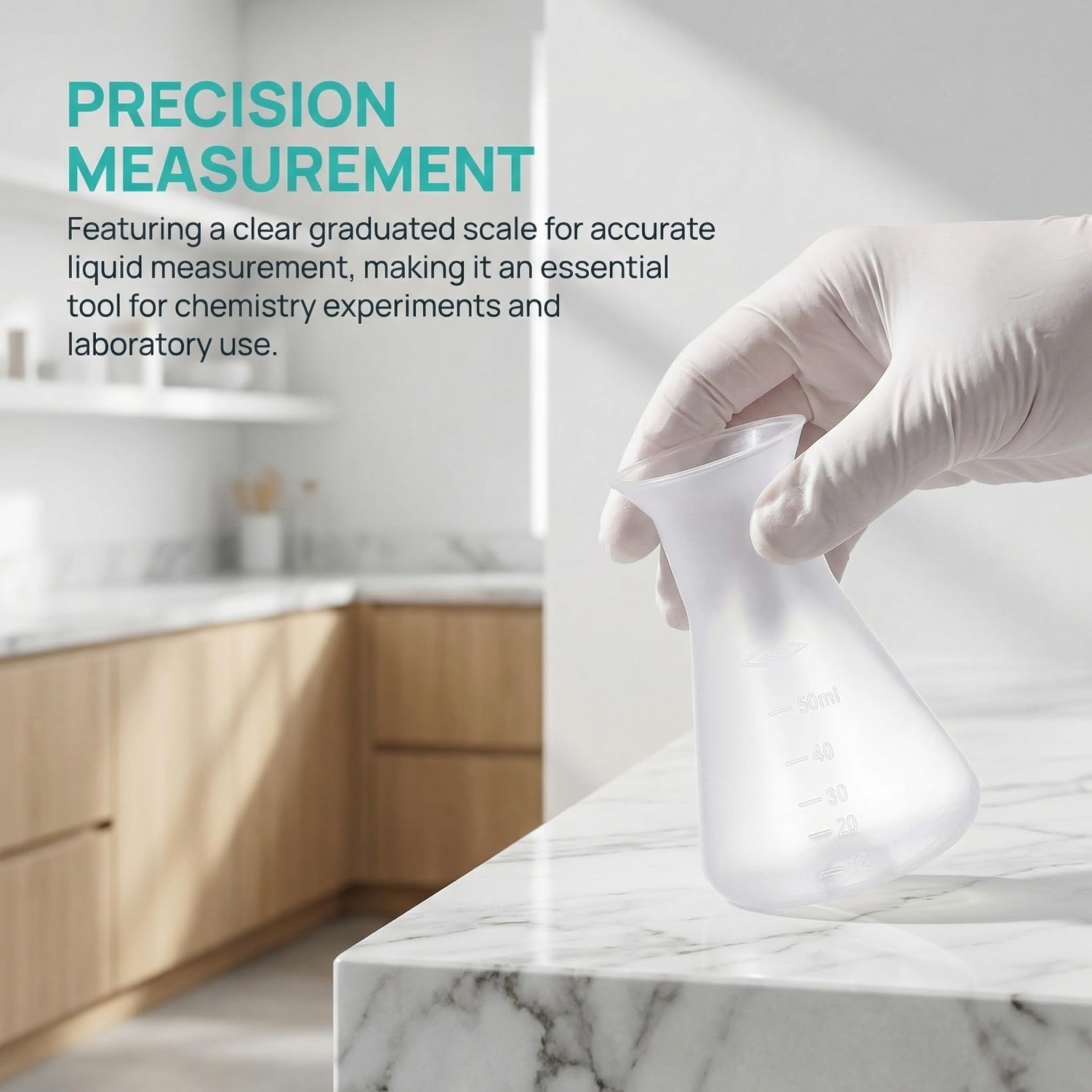 ULTECHNOVO 18 accessori di ml stretto becher graduato cono scientifico fiaschetta triangolare per esperimento accessorio bottiglie di apprendimento giocattoli progetto studenti bottiglia: kit di