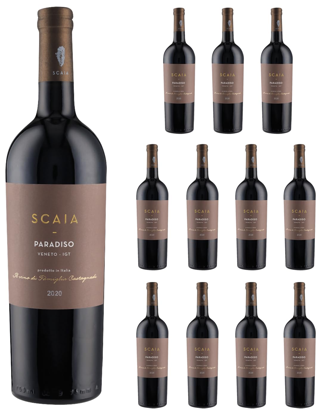 Scaia Paradiso IGT 2020 Sant'Antonio Rotwein 12 x 0,75 l – Italienischer Rotwein aus Venetien – Cuvée aus Corvina, Corvinone, Rondinella & Cabernet Sauvignon – Fruchtig, Würzig, 14% Vol.
