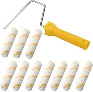 6 Inch Paint Roller, 11 Piece Mini Roller for All Paints, Acrylic Paint Roller,Paint Roller Refills, Paint Roller Covers,Paint kit,Home Repair Paint Roller Kits