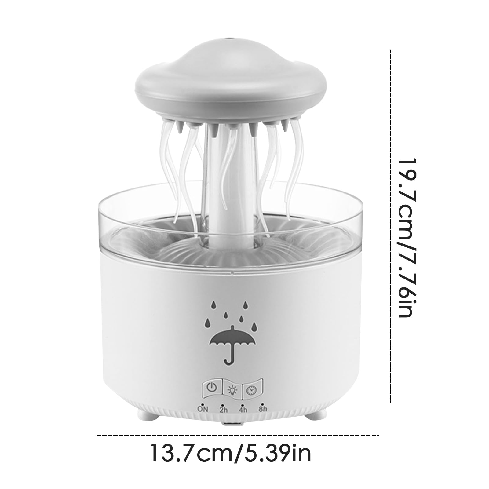 Diffuseur Humidificateur avec LED 7 Couleurs et Forme Méduse 300 ML pour