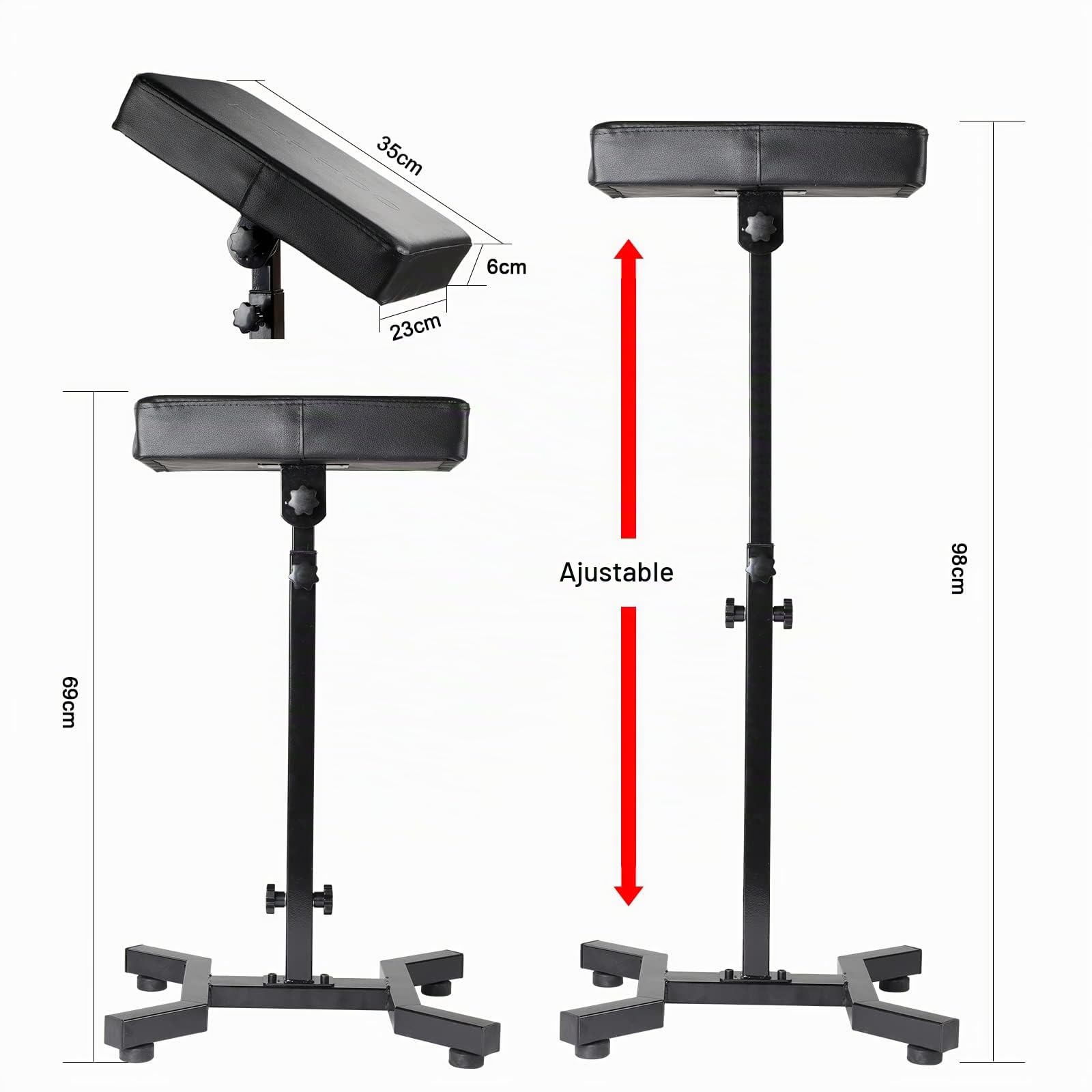 Solong Tattoo Soporte Profesional para Reposabrazos, Ajustable y Estable, Ideal para Artistas del Tatuaje.