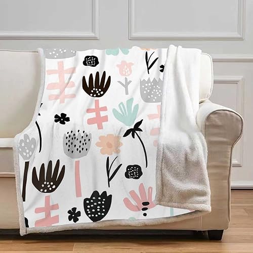 Manta de otoño con diseño de lunares geométricos grises nórdicos lindos Cobijas Calientes para Invierno, suave y acogedora para decoración de