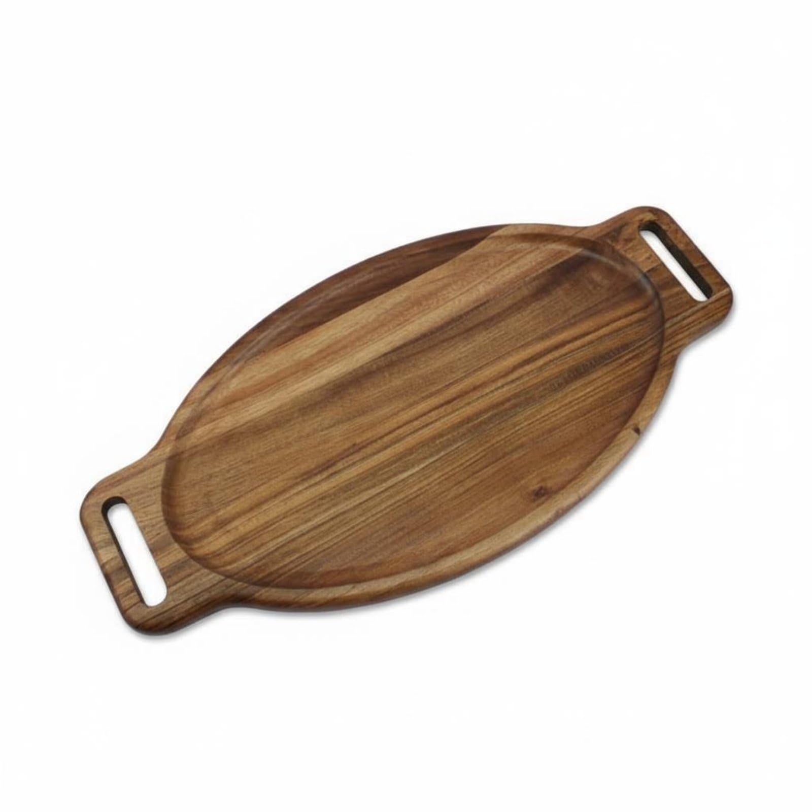 Milageto Bandeja de Servir de Madera Bandeja Oval Fuente de Madera Tabla para Aperitivos Tabla para Quesos con Madera de Acacia Resistente a Grietas Adecuada para Cenas Reuniones Cocina Salón Oficina