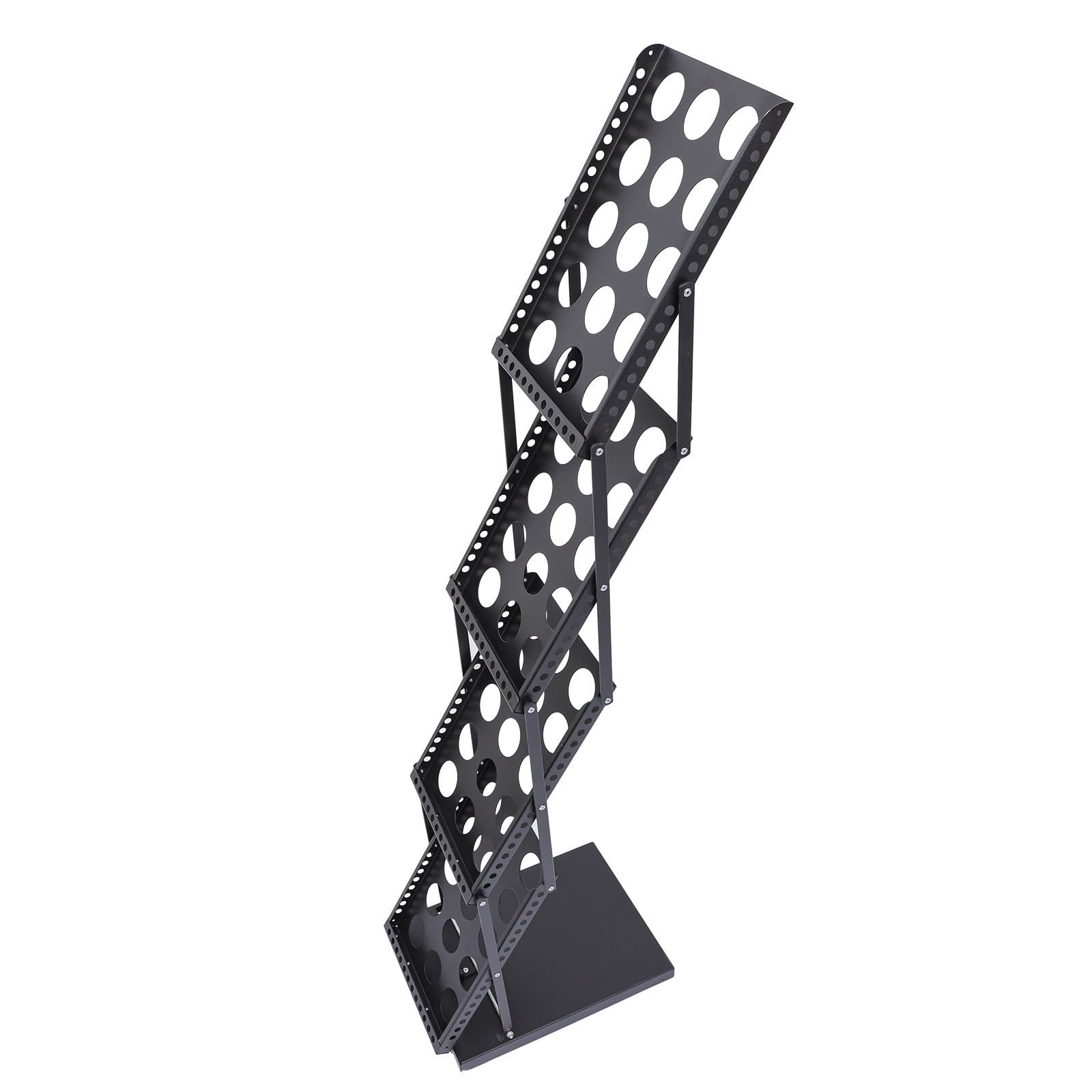 CANIGHT Expositor Plegable para Folletos A4 Multi-Capa Vertical Ventilado en Hierro Negro Adecuado para Exposiciones y Librerías