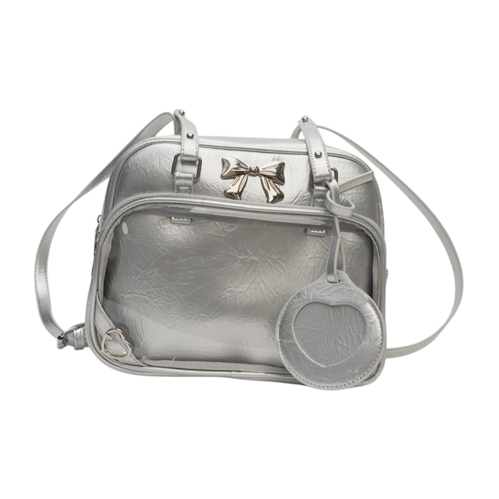merishopp Ita Bag PU Leather Women Backpack for Anime Dolls Display Shopping Halloweens Silver-picture-56