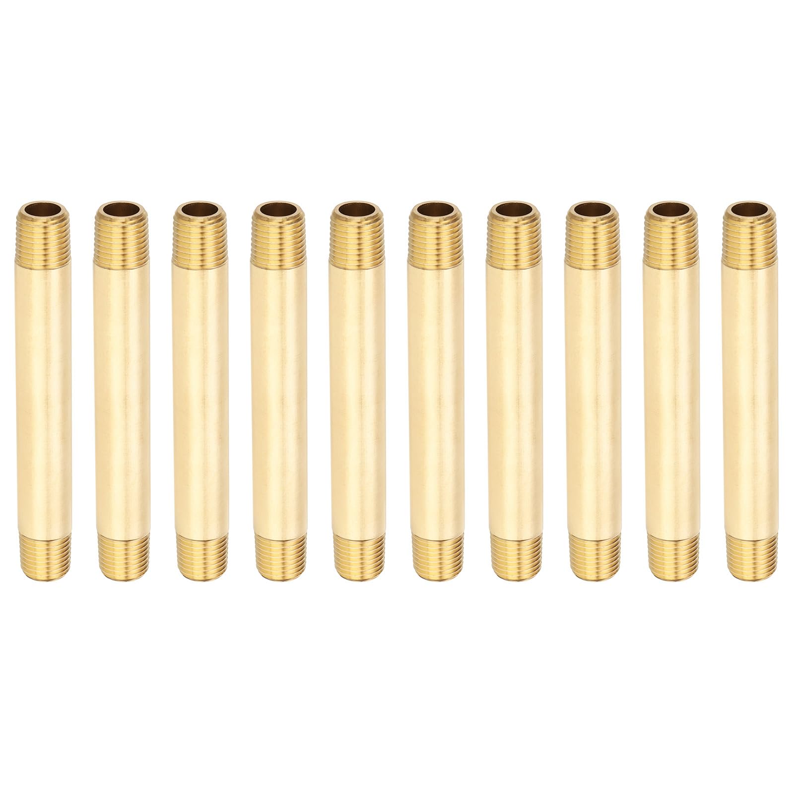 PATIKIL Raccordo Filettato Maschio In Ottone 1/4" x 1/4" NPT Prolunga Lunga, 20Pezzi Prolunga Dritta Per Collegamenti Di Carburante, Aria, Acqua, Olio, Gas, 1200PSI