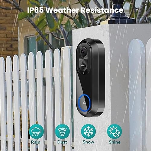 Miniatura 4 de Cámara de timbre de video inalámbrica 1080P HD, con intercomunicador inteligente IP65 resistente a la intemperie y WiFi 2.45G para aplicación Tuya,