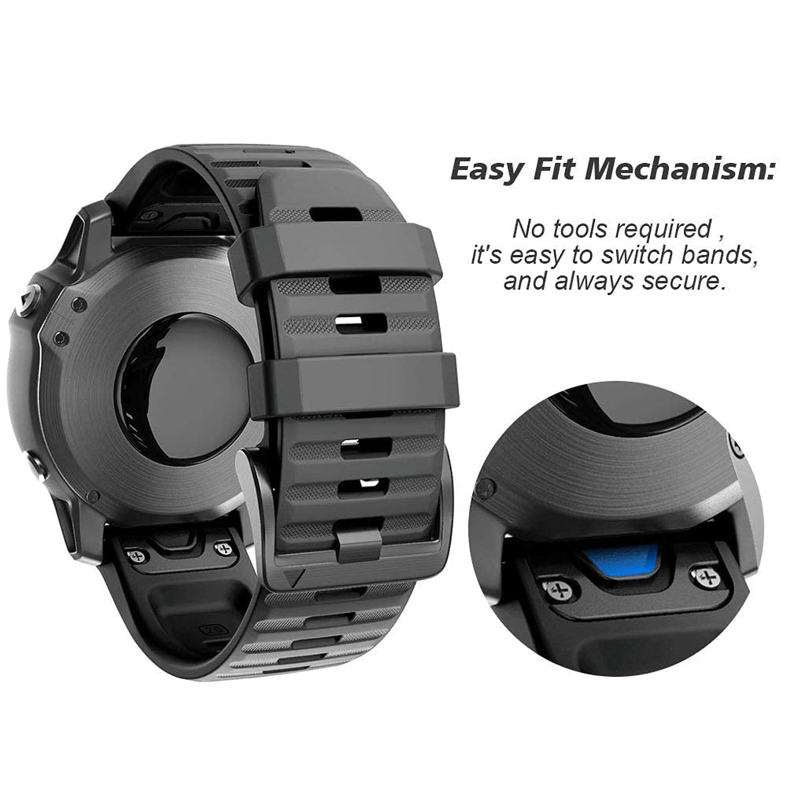 NotoCity Pasek do Garmin fenix 6x/6x Pro 26mm, Fenix 5x/5x Plus/7x/7x Pro, Fenix 8/8 Pro 51mm, 3/3 HR, Quatix 7X, Epix Pro 51mm