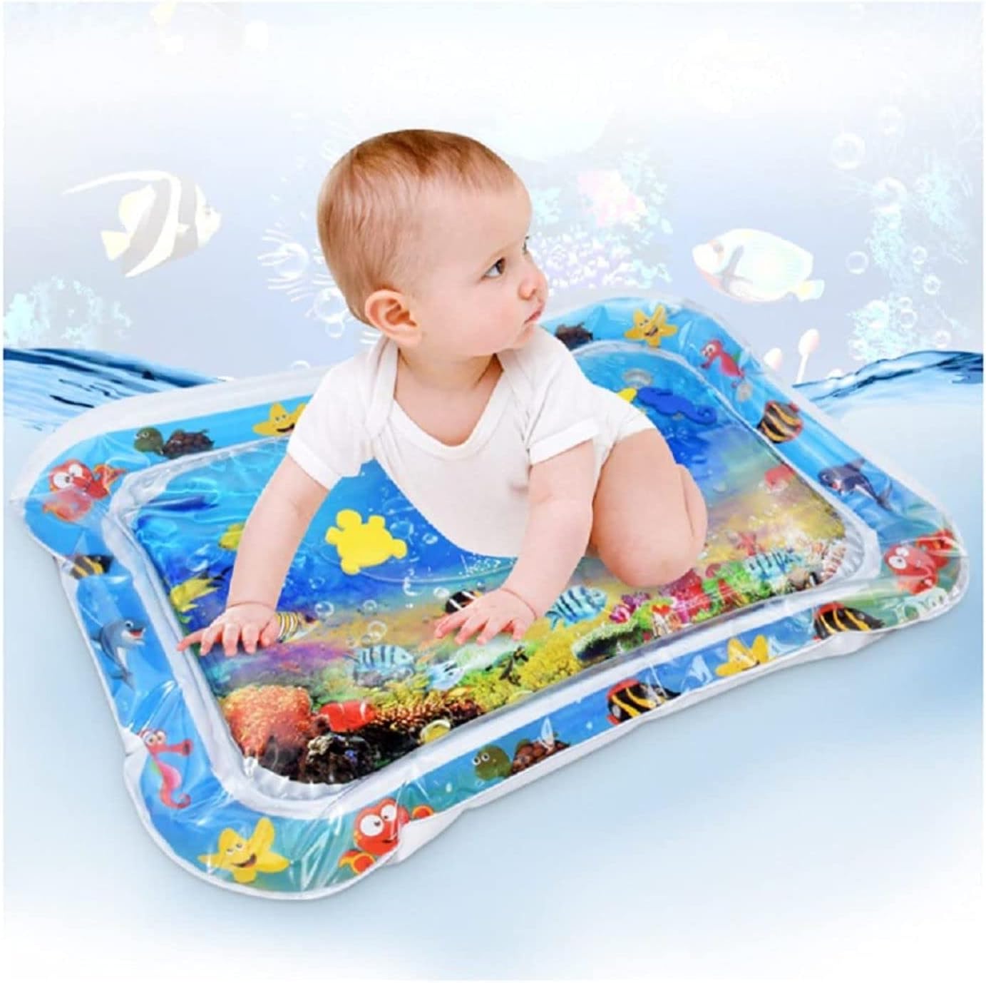 ZUCLLIN Water Proof Baby Play Mat, Tummy time Baby Water Play mat and Toddlers Perfect Fun Activity time Inflatable Water Play mat Indoor and Outdoor Play Mat Crawling Baby Double Sided Baby Crawling Floor Mat for Kids / P -36
