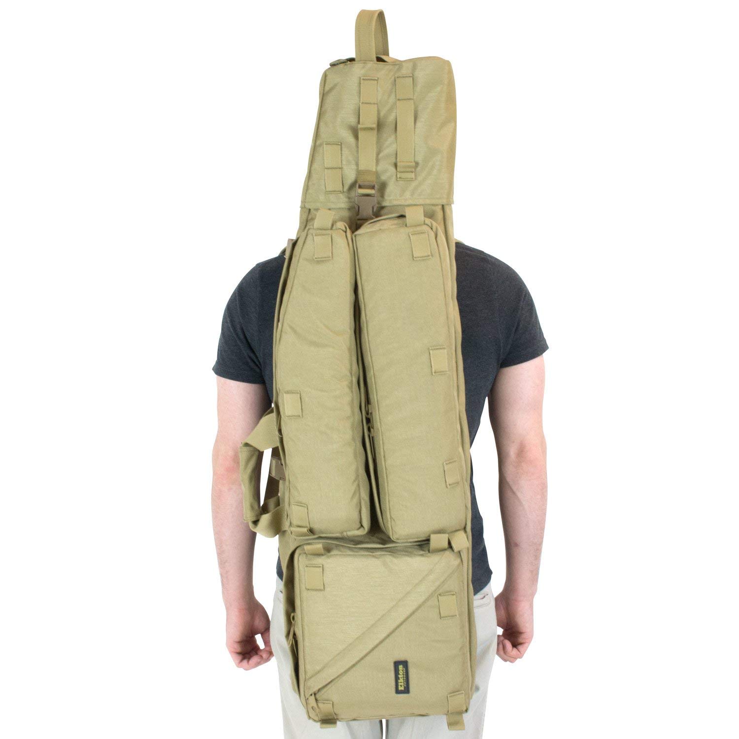 Buy Elkton Outdoors ELKRIFBTAN Weatherproof Heavy Duty Tactical Rifle Drag Bag With Optional