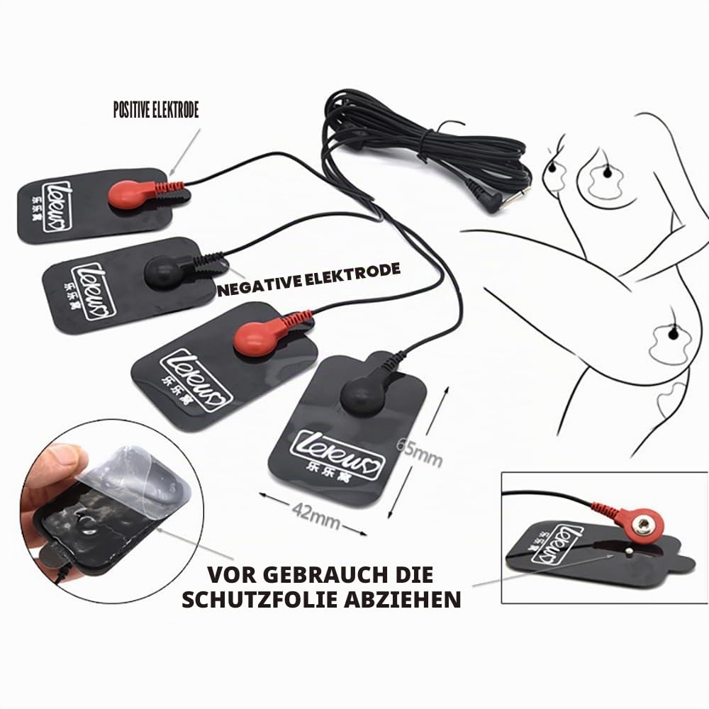 Elektrostimulation Paare Sex Set mit Nippelklemmen & Massage Patch&Analplug SM Mikro-Strom Flirten Sexspielzeug APP Fernbedienung mit 8 Betriebsarten und 15 Intensitäten
