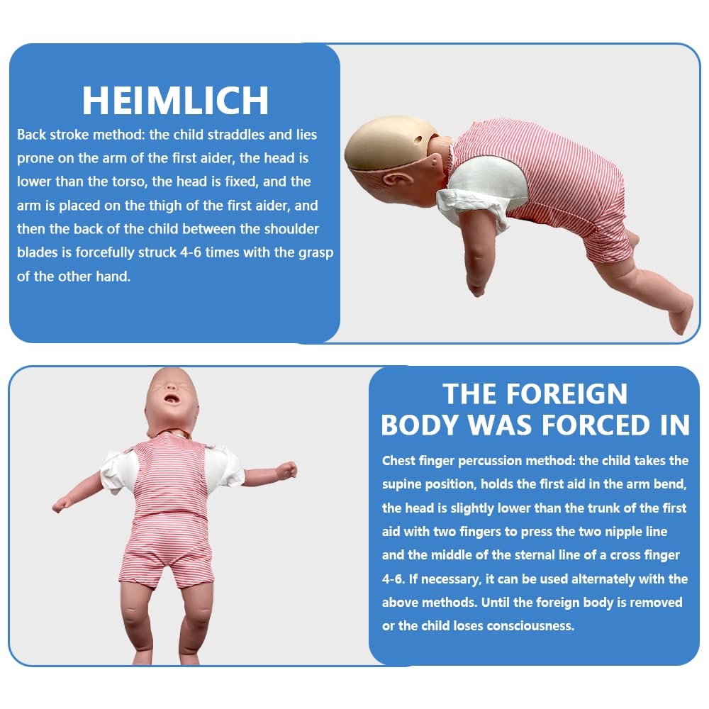 Professionelle Säuglings-Atemwegsobstruktion & CPR Manikin, Baby-Erste-Hilfe-Trainingsmodell für Notfallübungen, lebensgroße PVC-Stillpuppe