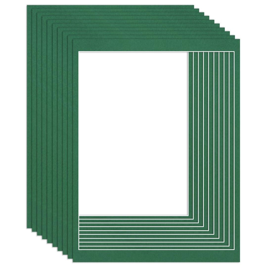 Procut Global 16x12" Emerald Picture Mounts to Fit 14x11" Aperture - Precision Cut Cardboard Photo Mount - Ideal for Frames, Prints, Artwork & Certificates - Sizes & Colours Available - 10 Pack — image 1