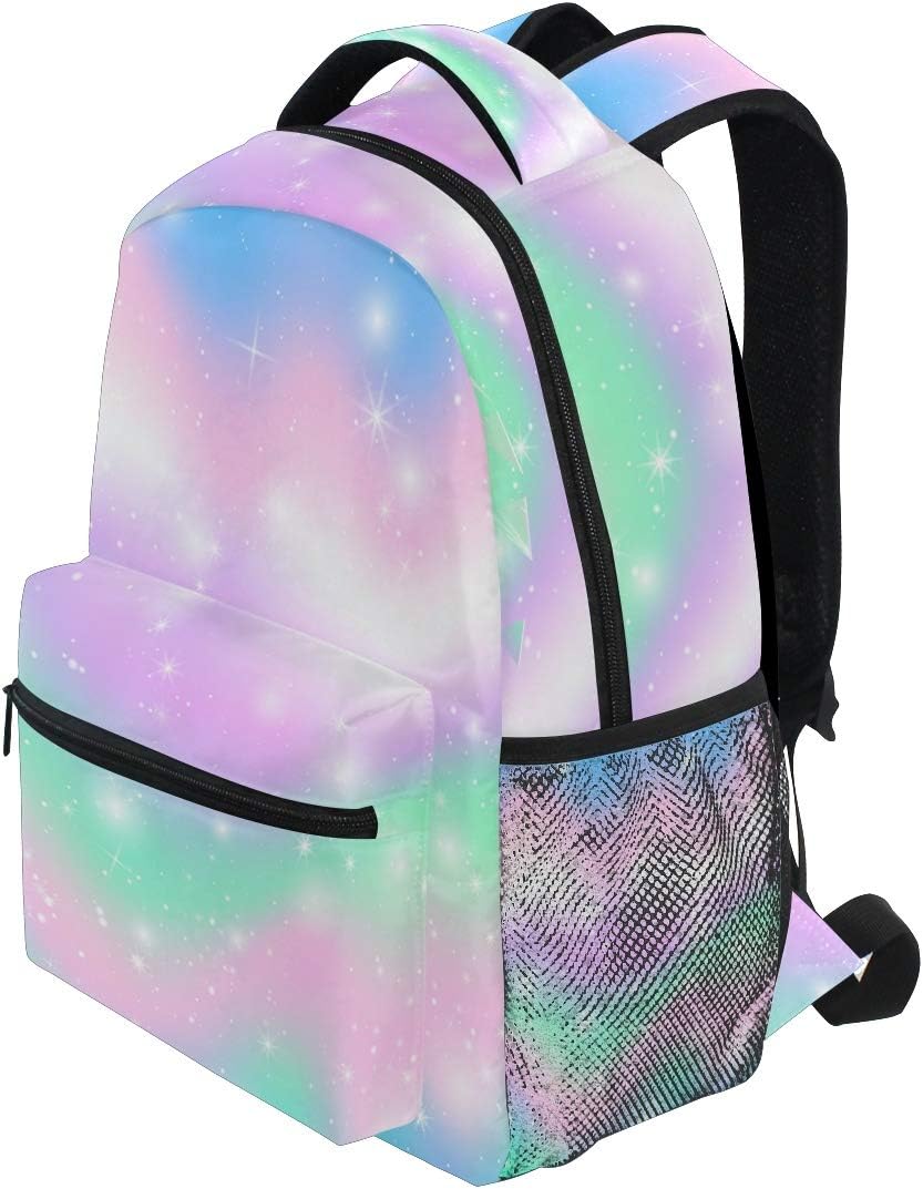 FORMRS Pink Rainbow School Backpacks Pastel Theme Student Backpack Big For Girls Kids Elementary School Shoulder Bag Bookbag