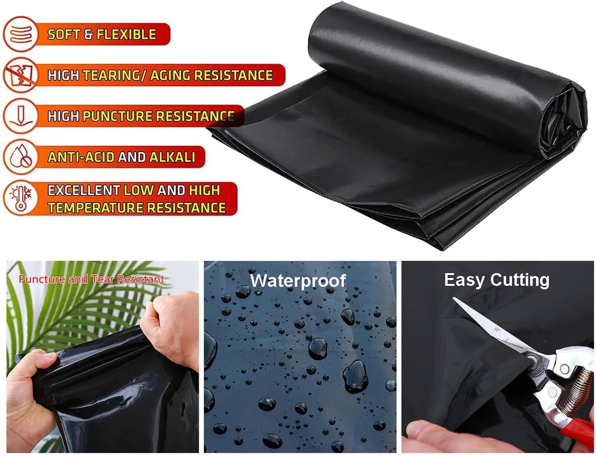 Mil EPDM Gardens Pond Liner Elastyczna/bezpieczna dla ryb membrana do basenu z wodospadem i wody Cechy trwałe i lekkie, różne 20 x 25 cm