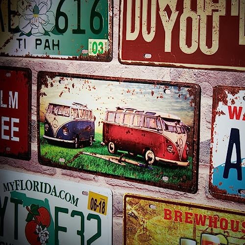 Image of Eazywagon Volvagen Van Multipurpose Metal Signs - License Wall Plate, Decorative Car Tag - Ideal for Cafe, Restaurant, Shop, Home, Hotel, Club, Office, Living Area