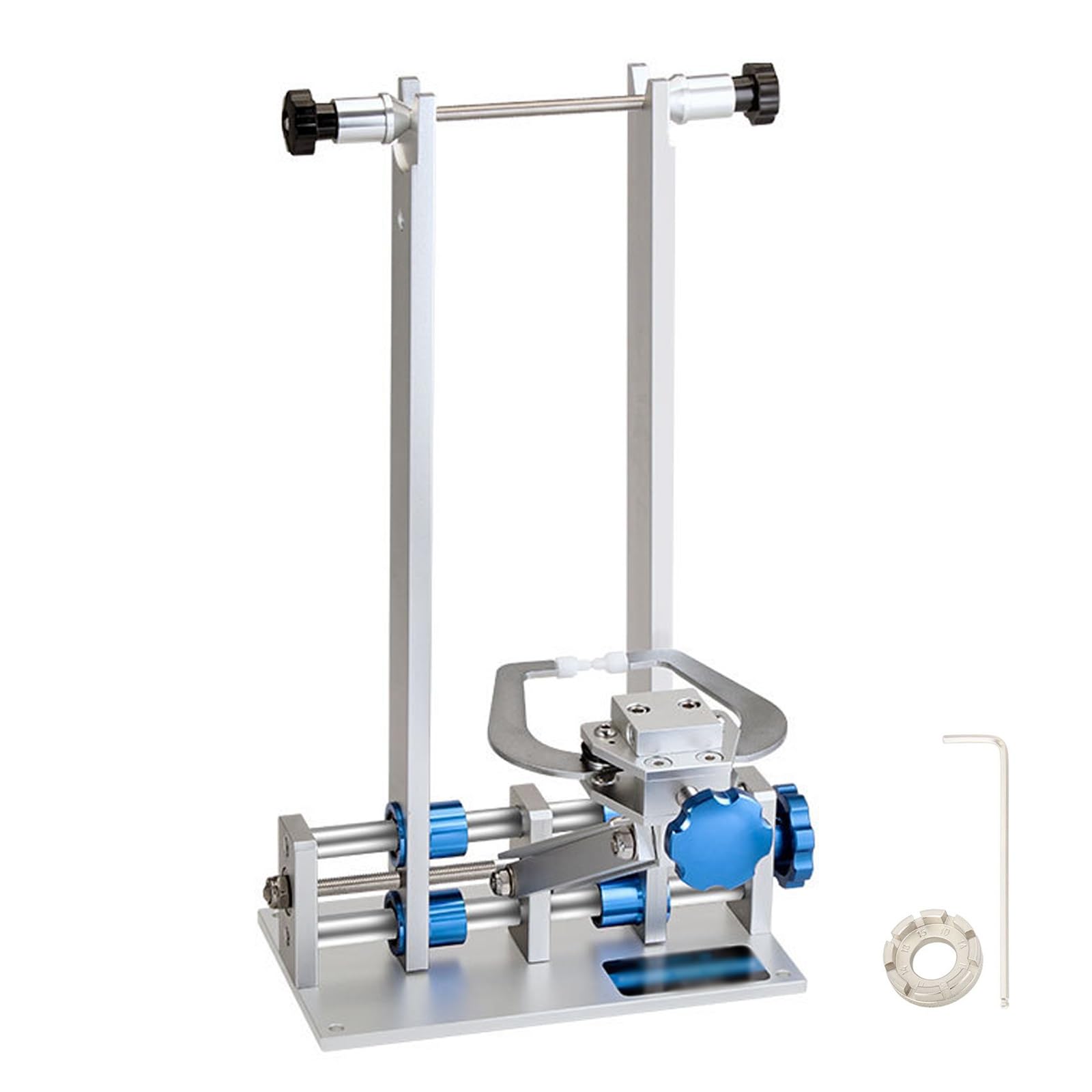 ENWYTR Soporte alineación de Ruedas de Bicicleta Aleación de Aluminio con Herramienta de reparación de alineación de indicador de cuadrante Apertura de 55 mm a 200 mm