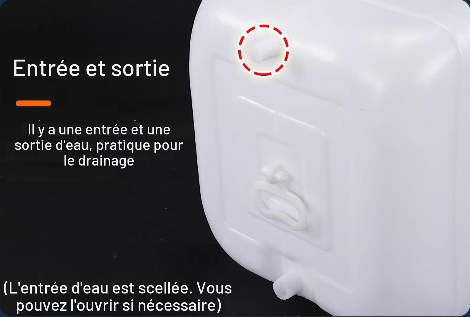 Blanche Reservoir Eau De Grande Capacité 25L/30L/50L/75L/100L/200L Réservoir d'eau Horizontal épaissi Seau en Plastique De Qualité Alimentaire avec Couvercle Et Valve(Size:50L)