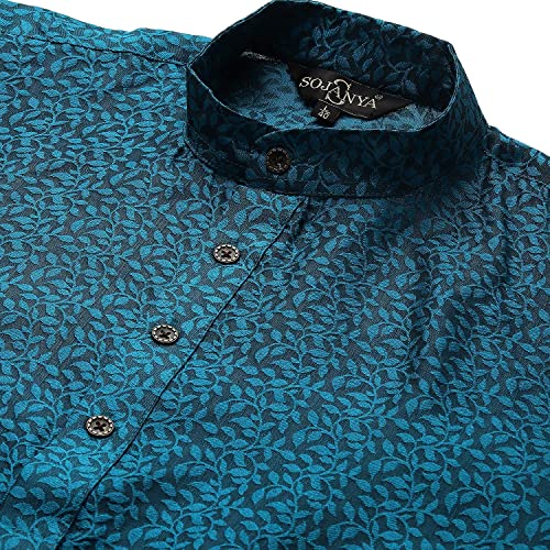 Image of SOJANYA (Since 1958, Men's Silk Blend Grey Kurta Pyjama & Silk Blend Jacket Combo