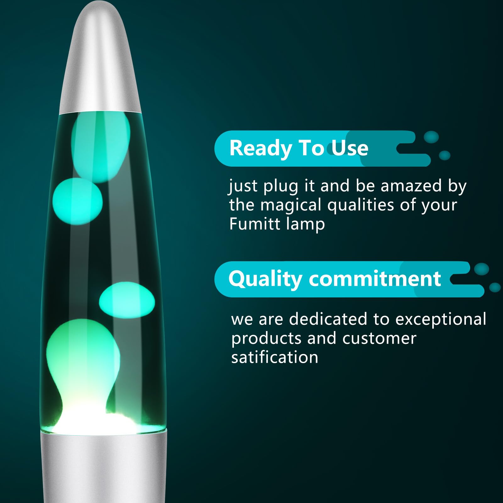 Fumitt 13-inch Liquid Motion Lamp?Wax Flow in Liquid Relaxing Night Light ?Home Decor Living Room Office Bedroom Lamp for Kids,Adults, Teens Christmas Birthday Gift (Light Blue Liquid, White Wax)