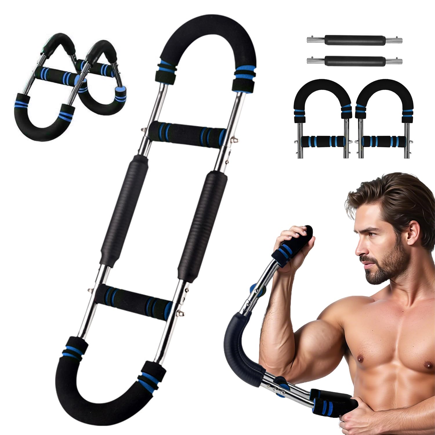 Twister Arm Trainer,Forza del braccio multifunzionale a forma di U, Attrezzo per Allenamento Del Torace Regolabile Da 40 a 100 Libbre, Allenatore per Braccia, Arm Trainer