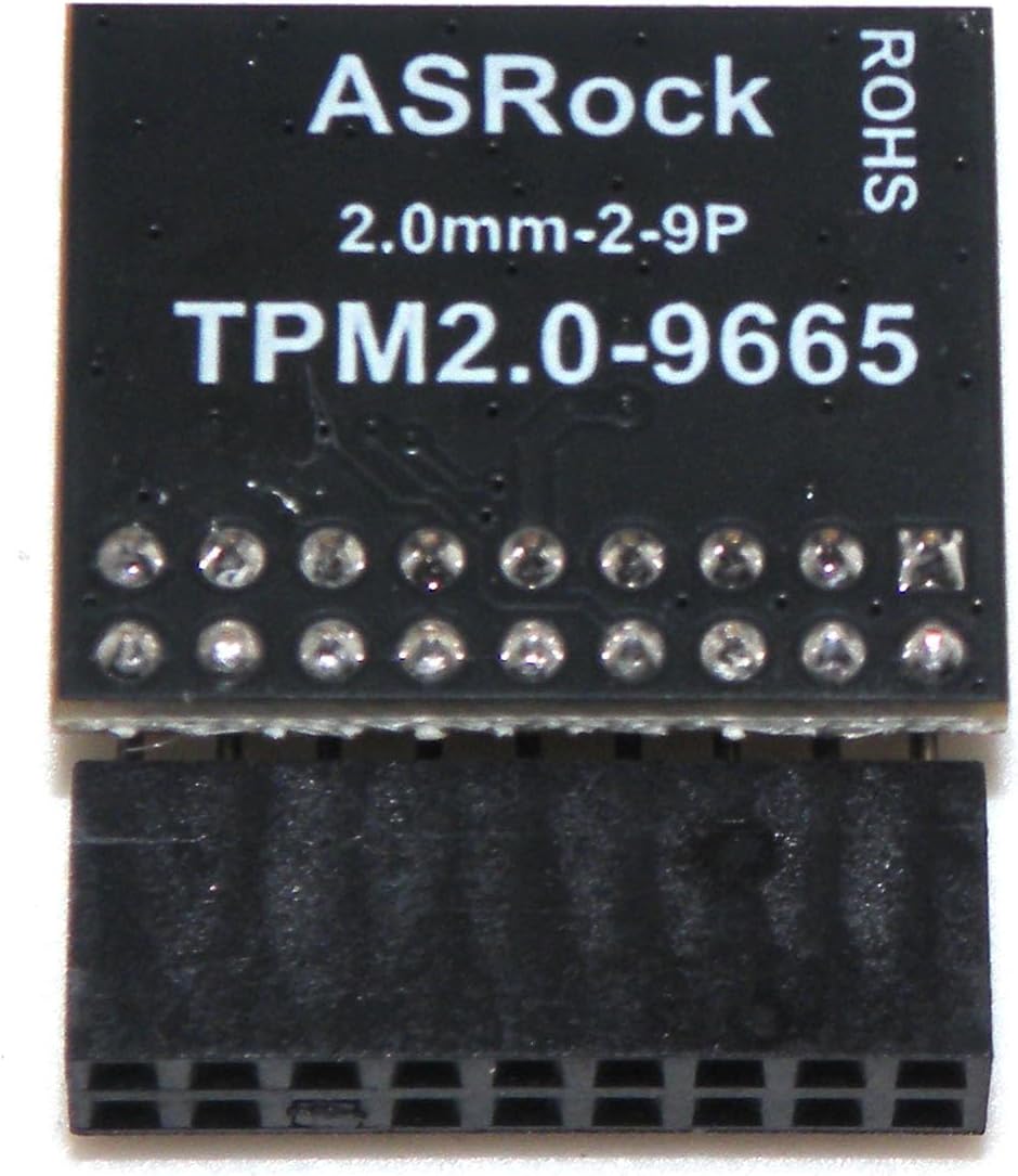 TPM 2.0 Module 18-Pin (2x9, 2.0mm Pitch) Encryption Security Module for ASRock Motherboards | LPC Header | Supports Windows 11 TPM Upgrade