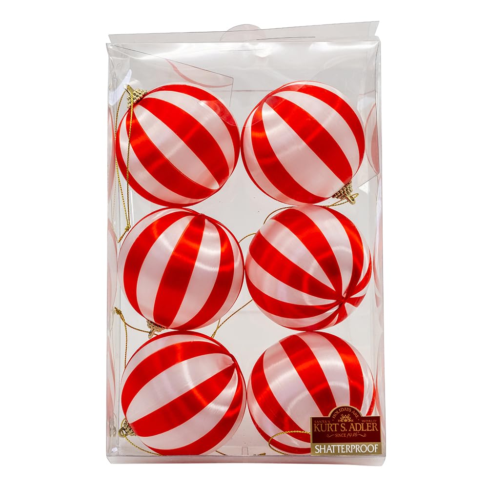 Boule en Soie Menthe poivrée Kurt Adler idée cadeau Noël