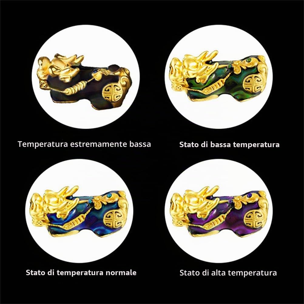 Braccialetto Feng Shui in giada naturale Pixiu unisex lucidato a mano animale cambiamento di temperatura imitando il braccialetto di giada naturale, Medio